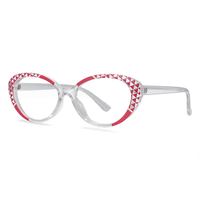 Anti-Reflective Transparent Stripe Eyewear red/ transparent leg