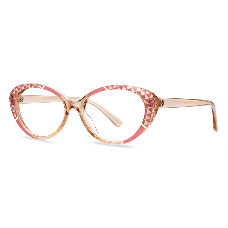 Anti-Reflective Transparent Stripe Eyewear pink