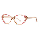 Anti-Reflective Transparent Stripe Eyewear pink