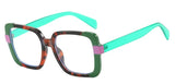 Green Anti-blue Light Optica Square Colorful Eyeglass