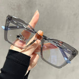 Gray Anti-blue Ray Myopia Hyperopia Cat Eye Glasses