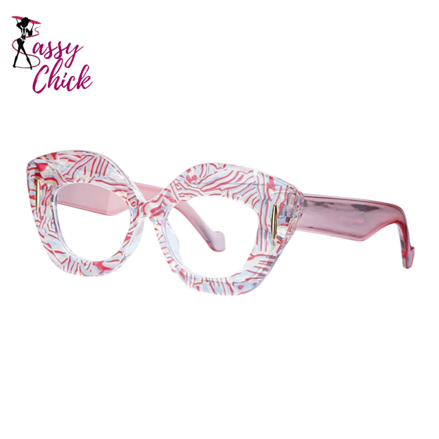 Anti-fatigue Decorative Reading Oversized Glasses Sassy Chick Logo
