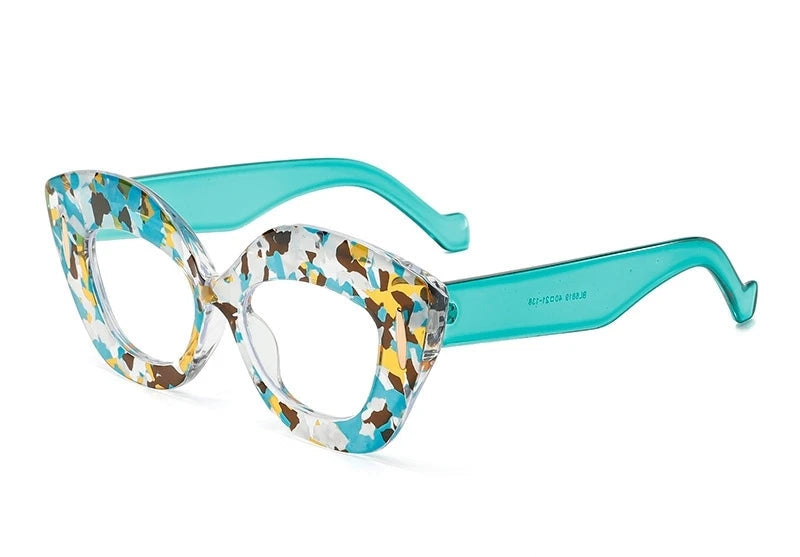 Blue Anti-fatigue Decorative Reading Oversized Glasses