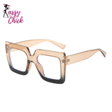 Anti Blue Light Glasses Large Square Sassy Chick Logo