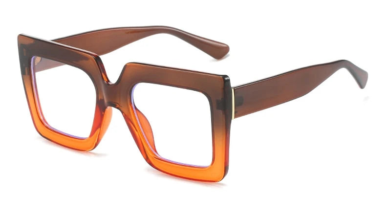 Brown Anti Blue Light Glasses Large Square