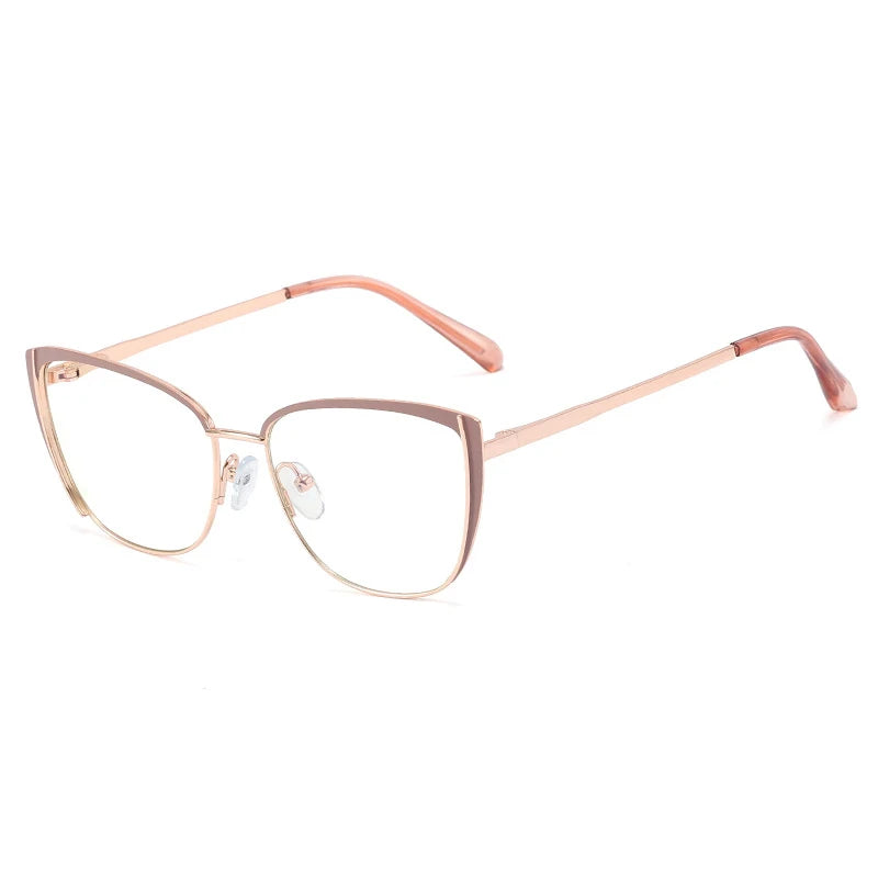 Brown Anti Blue Light Optical Cat Eye Glasses