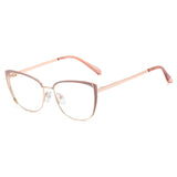 Brown Anti Blue Light Optical Cat Eye Glasses