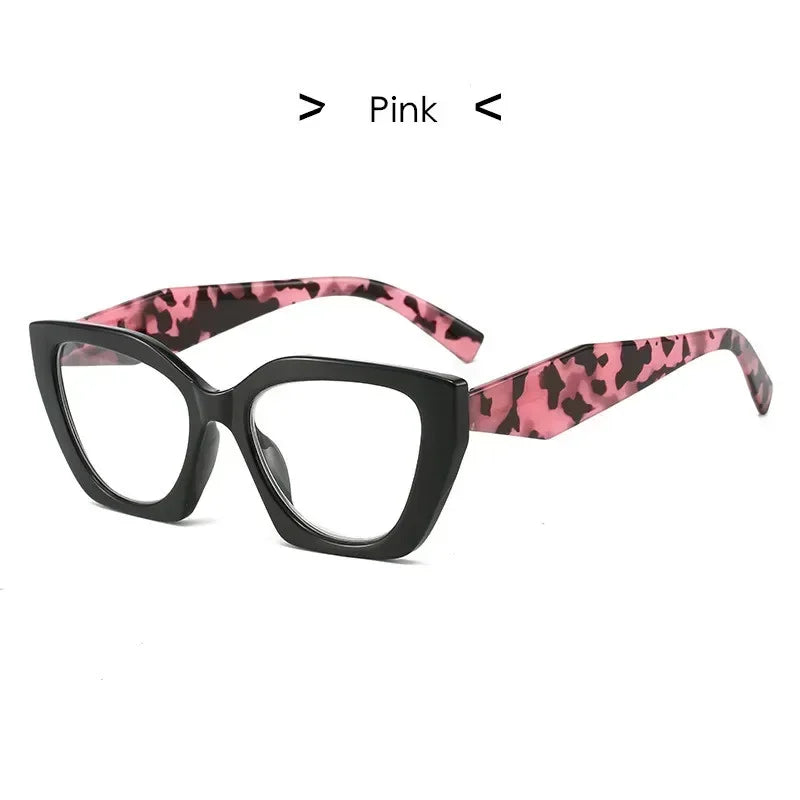 pink black reading glasses