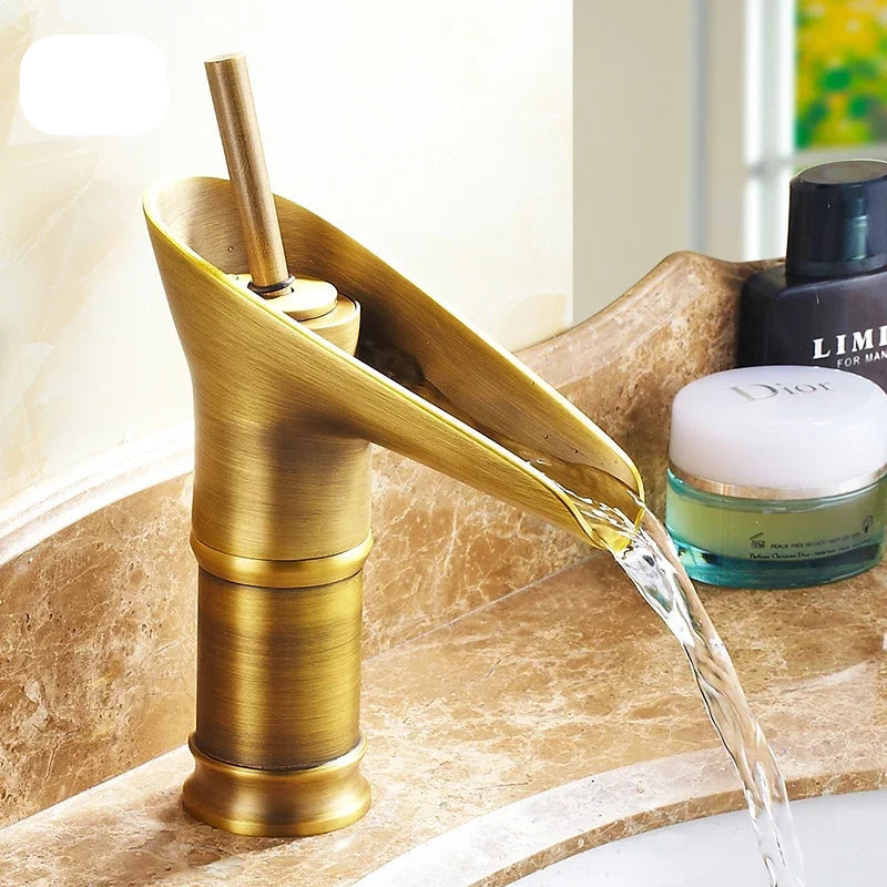 Antique Bronze Waterfall Basin Faucet