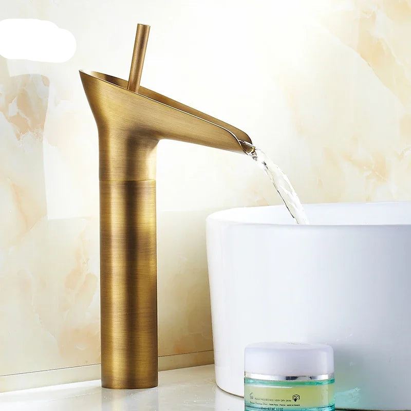 Antique Bronze Waterfall Basin Faucet
