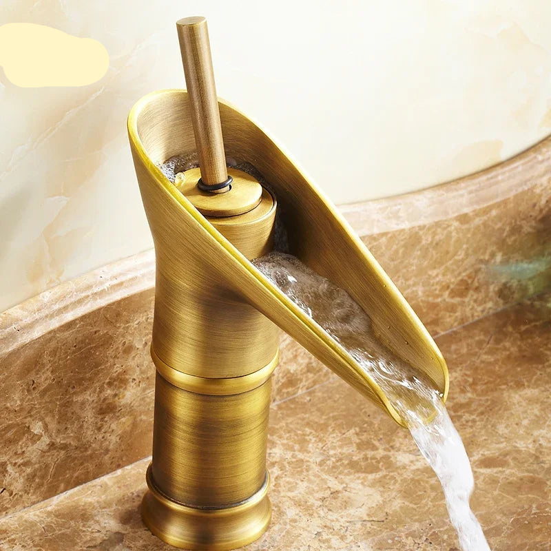 Antique Bronze Waterfall Basin Faucet
