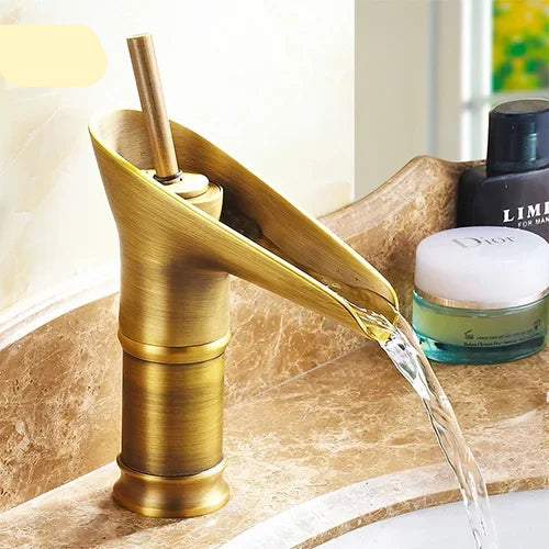 Antique Bronze Waterfall Basin Faucet