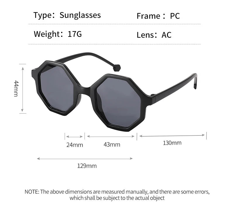Size of Baby Girls Outdoor Cute Striped Polygon UV400 Sunglasses