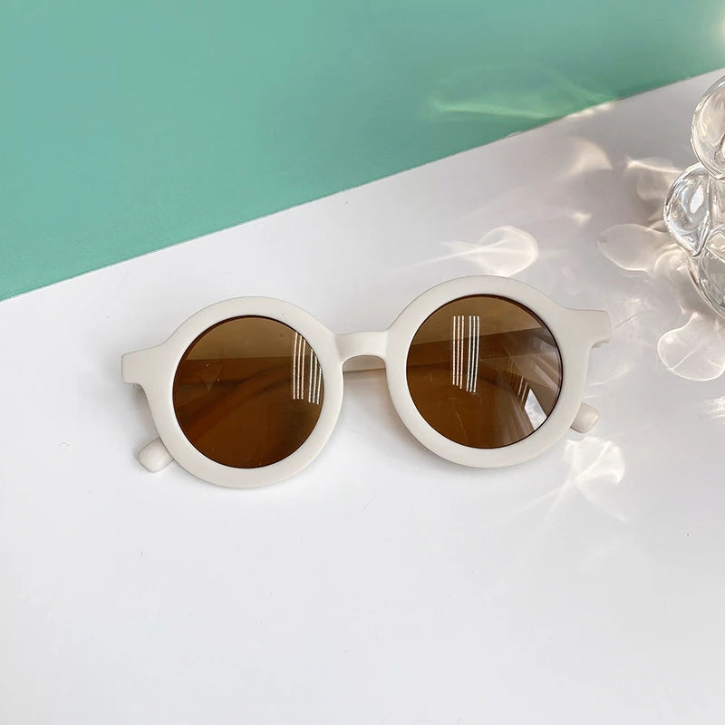 White Baby Girls Outdoor Cute Striped Polygon UV400 Sunglasses