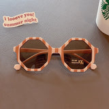 Baby Girls Outdoor Cute Striped Polygon UV400 Sunglasses