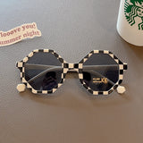 Baby Girls Outdoor Cute Striped Polygon UV400 Sunglasses