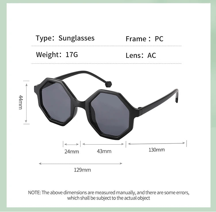 Baby Girls Outdoor Cute Striped Polygon UV400 Sunglasses