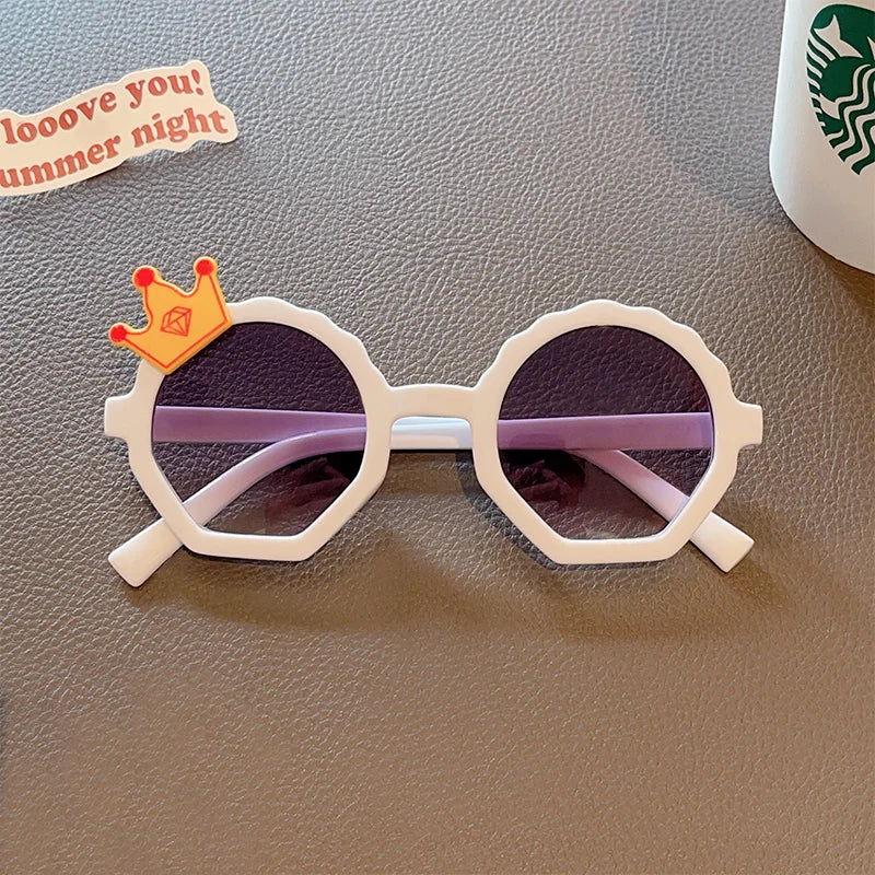 Baby Girls Outdoor Cute Striped Polygon UV400 Sunglasses