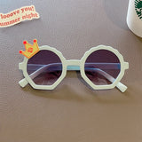White Baby Girls Outdoor Cute Striped Polygon UV400 Sunglasses