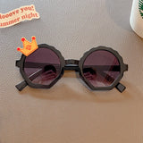 Black Baby Girls Outdoor Cute Striped Polygon UV400 Sunglasses