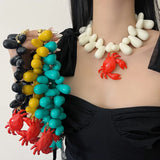 Beaded Crab Pendant Beach Ocean Style Necklace Collection 