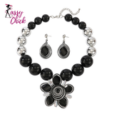 Beads Crystal Aluminum Wire Woven Flower Jewelry Set Trendy Sassy Chick Logo