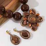 Beads Crystal Aluminum Wire Woven Flower Jewelry Set Trendy