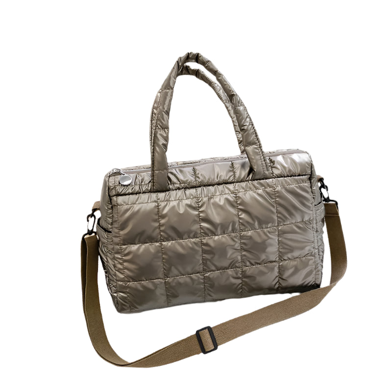 Big Capacity Waterproof Nylon Shoulder Travel Bag champagne  