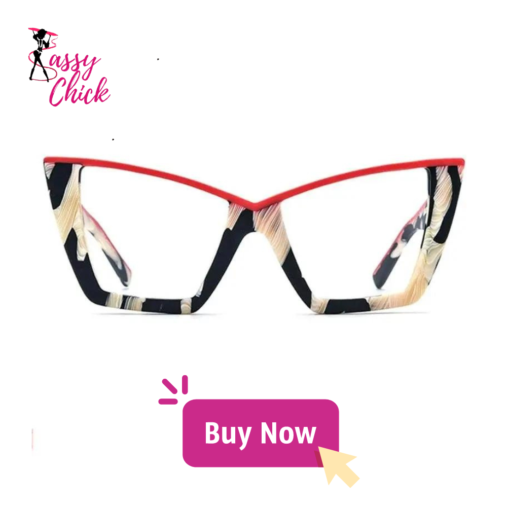 Big Frame Colorful Optical Eyewear Sassy Chick Logo