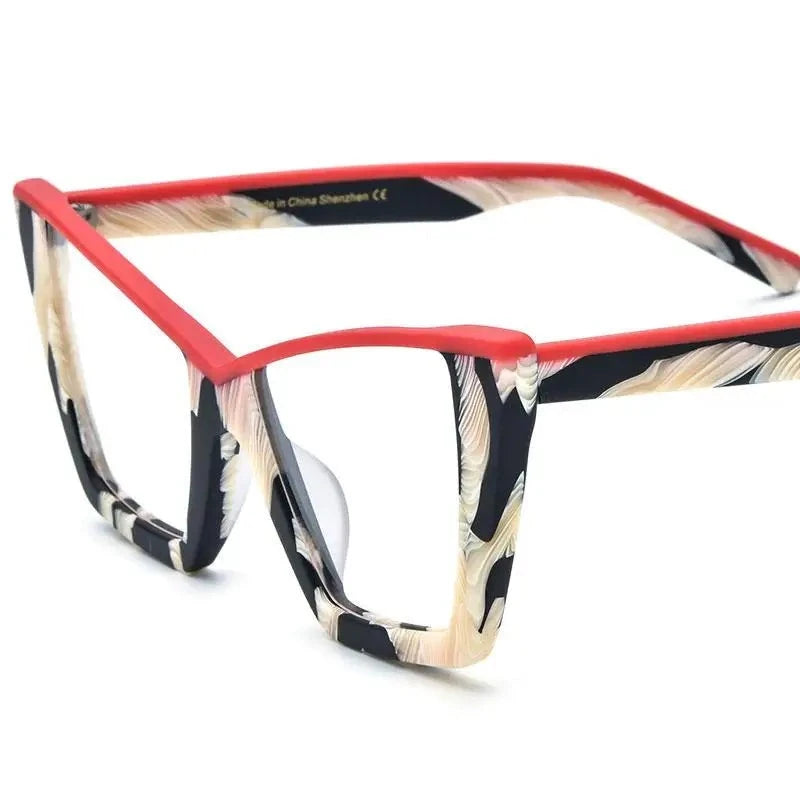 Big Frame Colorful Optical Eyewear red