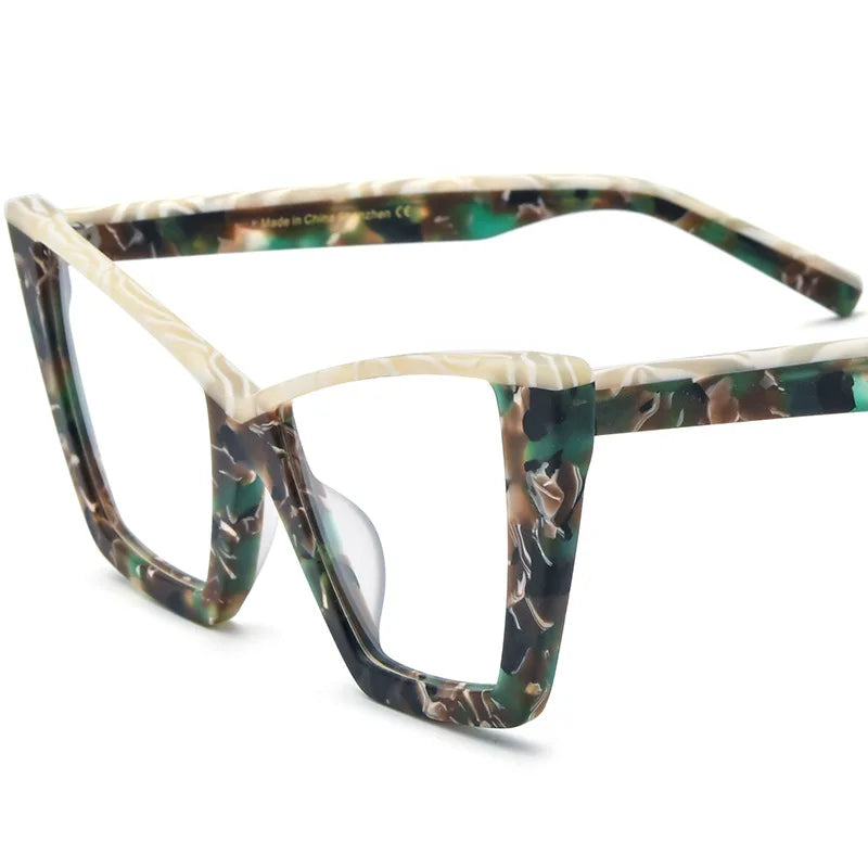 Big Frame Colorful Optical Eyewear green brown