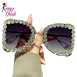 Big Frame Punk Crystal Rhinestone Sunglasses Sassy Chick Logo