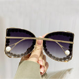 big frame punk crystal rhinestone sunglasses back