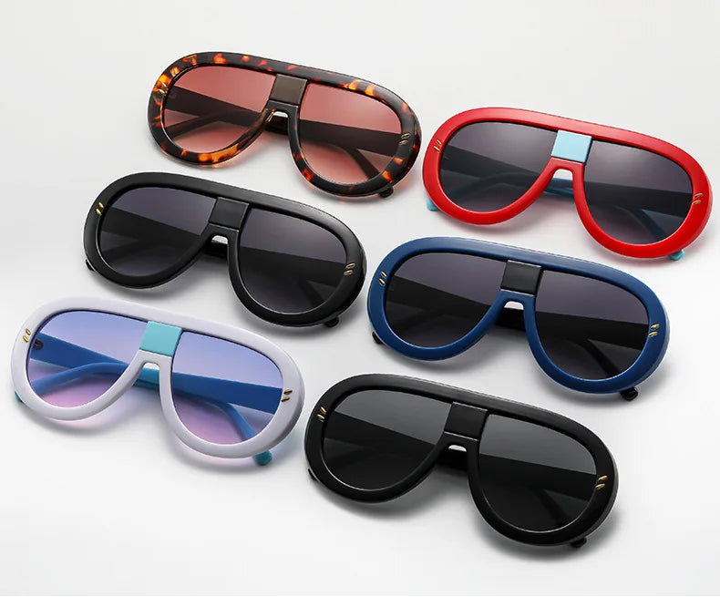 Collection of Big Frame Rivet One Piece Sunglasses