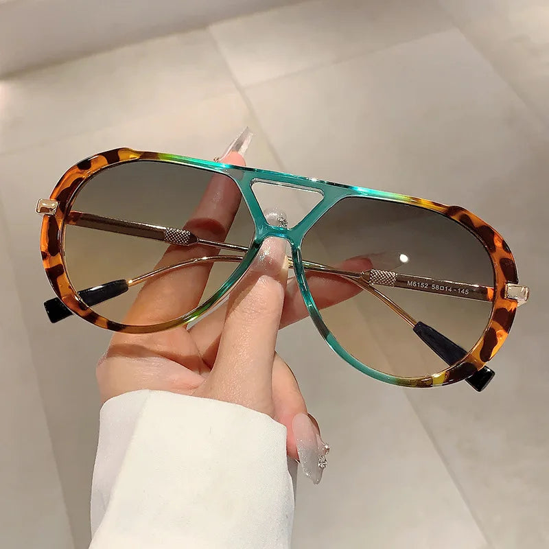 Big Frame Vintage Pilot Sunglass green