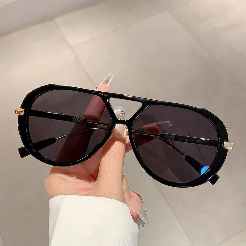 Big Frame Vintage Pilot Sunglass black
