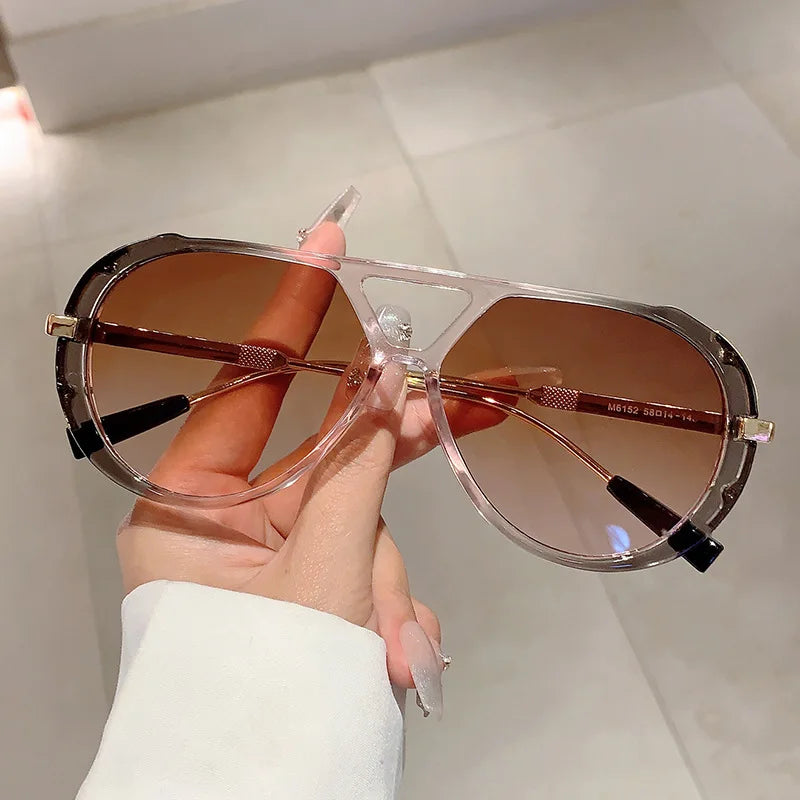 Big Frame Vintage Pilot Sunglass tea