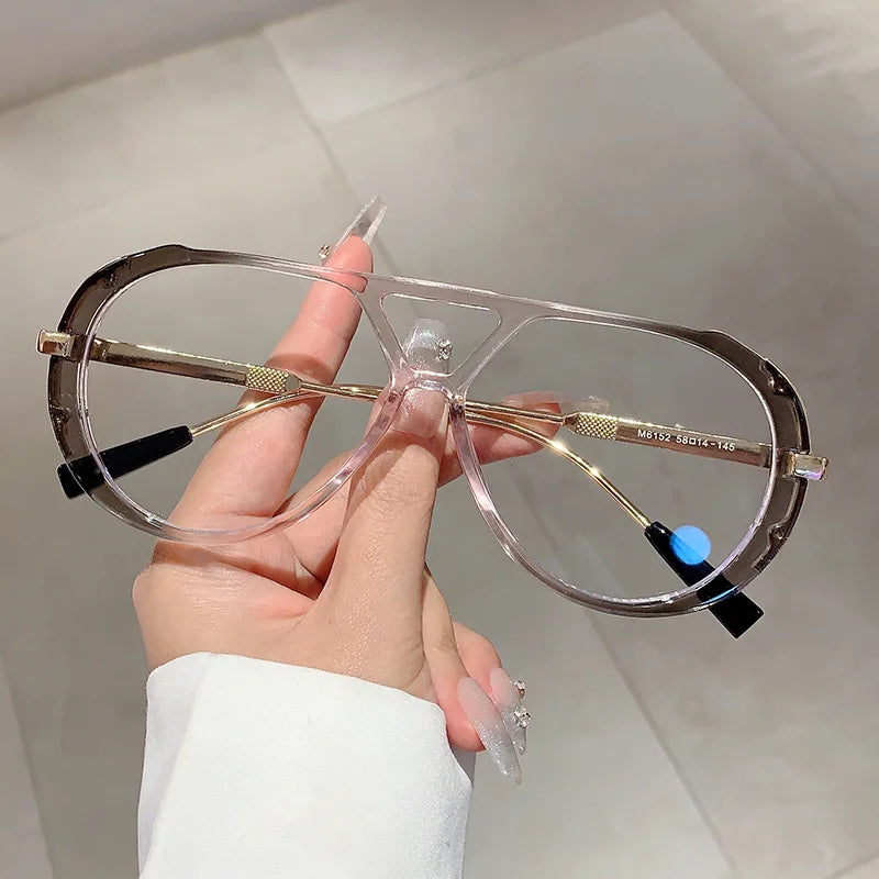 Big Frame Vintage Pilot Sunglass transparent 