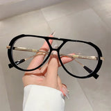 Big Frame Vintage Pilot Sunglass black clear lens