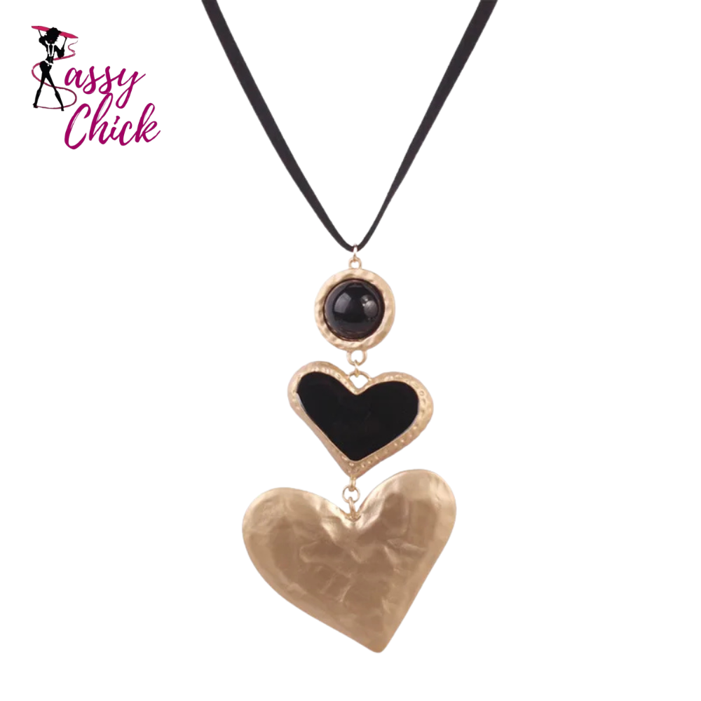 Big Love Heart Collar Choker Necklaces Sassy Chick Logo