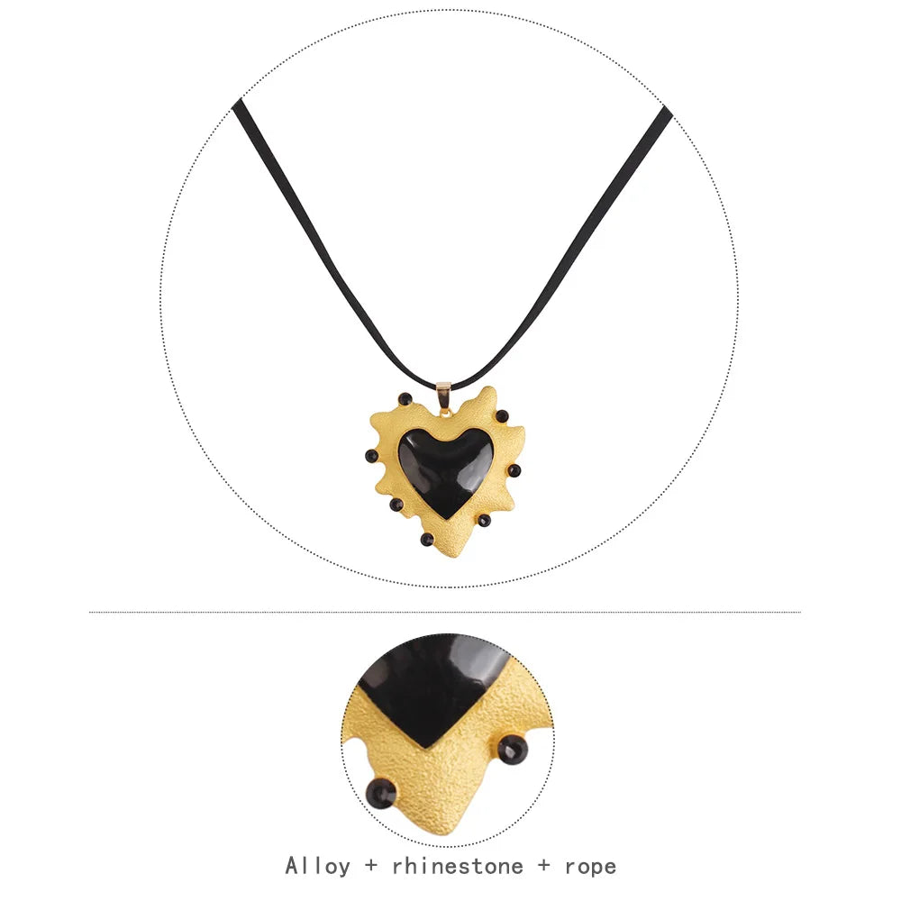 Details of Big Love Heart Collar Choker Necklaces