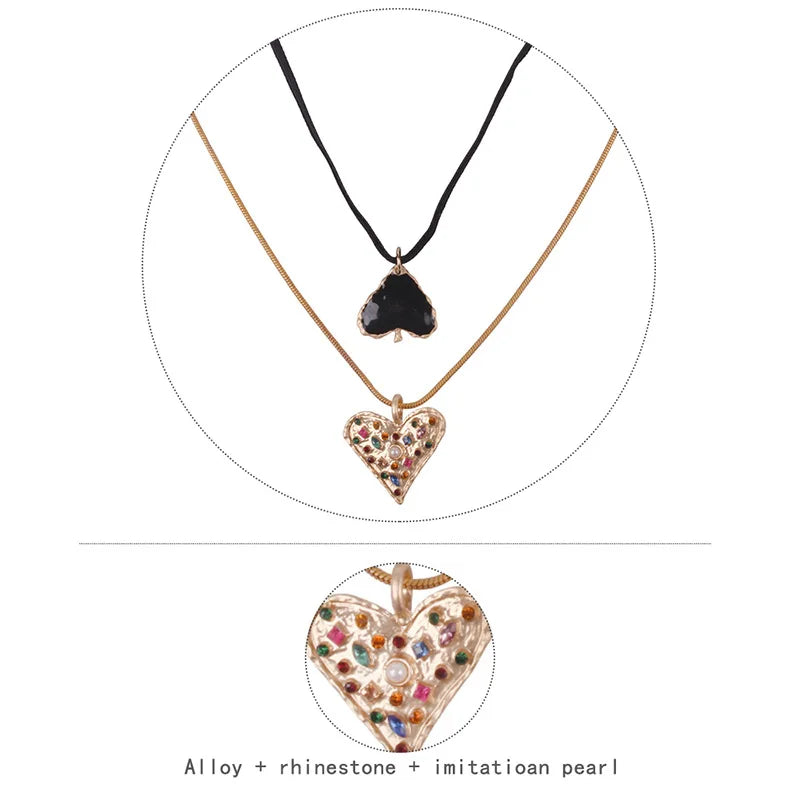Details of Big Love Heart Collar Choker Necklaces