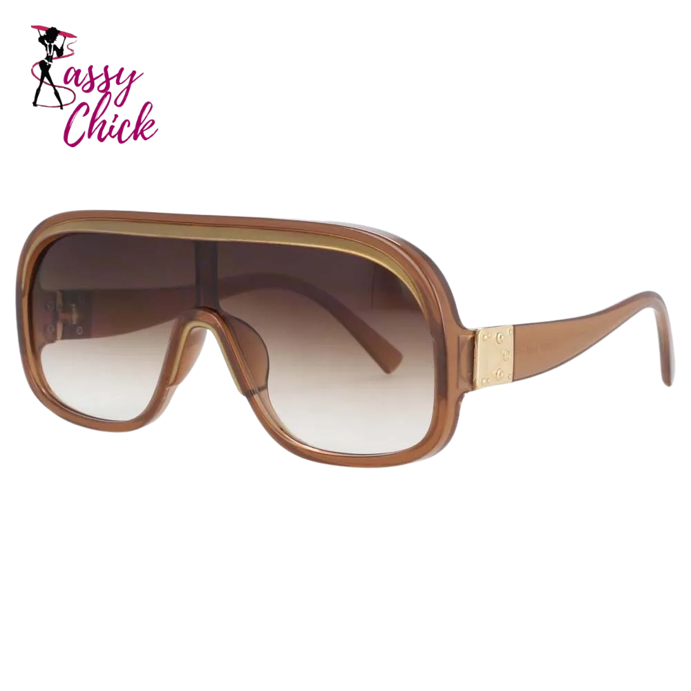 Big Size One Piece Lens Goggle Shades Sassy Chick Logo