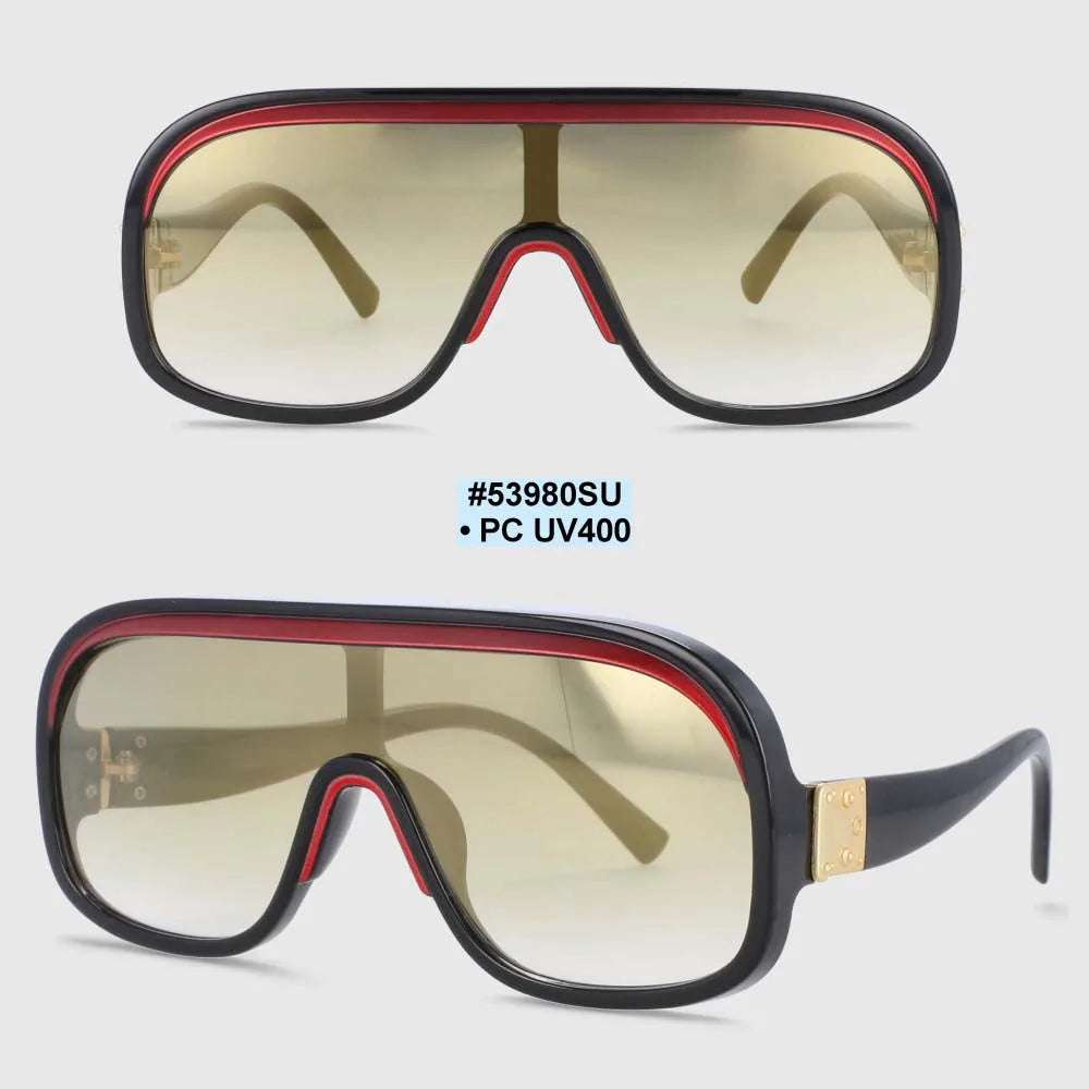 black frame gradient lens goggle shades
