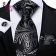 Black And Silver Paisley Floral Men's Ties Sassy Chick Logo