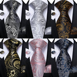 Collection of Black And Silver Paisley Floral Men's Ties