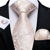 White Paisley Floral Men's Ties