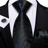 Black Paisley Floral Men's Ties