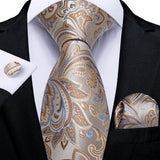 Brown Black And Silver Paisley Floral Men's Ties