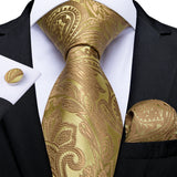 Gold Black And Silver Paisley Floral Men's Ties